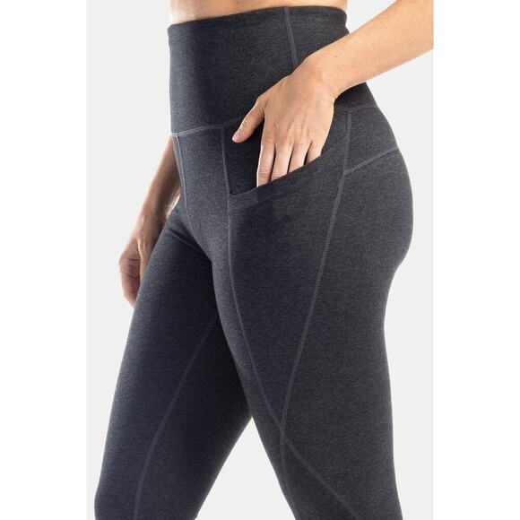 Fishers Finery Womens XL Super High Rise Active 18" Capri Heather Gray Workout - Picture 3 of 5